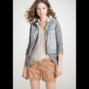 J Crew Washed Floral River Orange Shorts